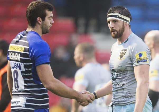 BAD DAY - Tom Wood shows his disappointment after Saints' defeat at Sale in November