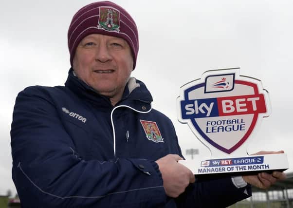 Chris Wilder has been named the Sky Bet League Two manager of the month for February
