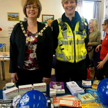 Daventrys mayor Wendy Randall and Michelle Townsend from Northamptonshire Police at the event