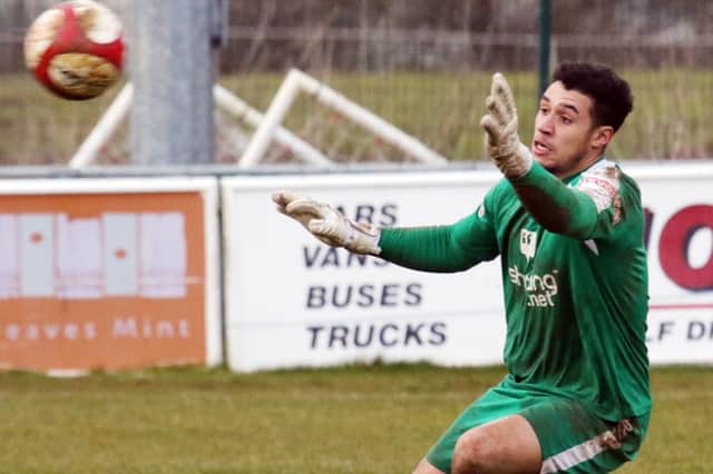Daventry Town keeper Ben Heath was in top form at Basford United
