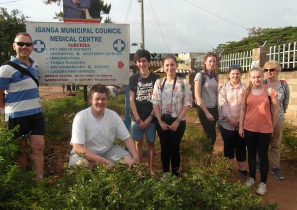 A group from Danetre and Southbrook Learning Village (DSLV) during a visit to the medical centre in Iganga