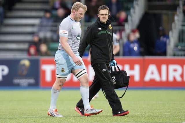 The impressive Ben Nutley was forced off for a head injury assessment during the second half