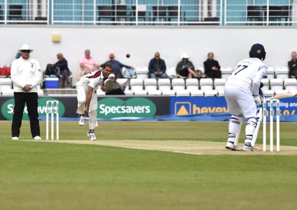 Muhammad Azharullah was in the wickets for Northants (picture: Dave Ikin)