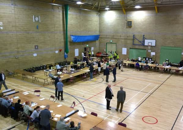 The count underway at Daventry Leisure Centre