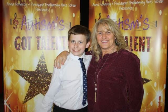 Eddie Dancer on the Autism's Got Talent red carpet with his Head of Centre at LVS Oxford school Louisa Allison-Bergin