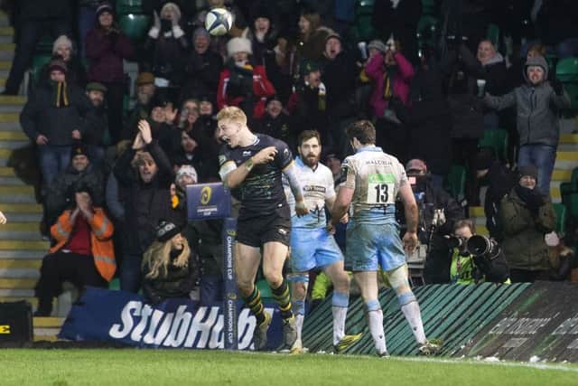 Harry Mallinder scored the winning try for Saints against Glasgow in January