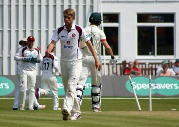Olly Stone was back in action for Northants at Leicestershire (picture: Peter Short)