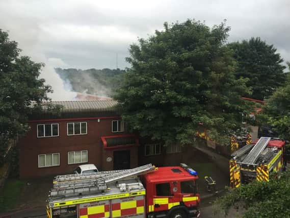 Six fire crews were called out to deal with a blaze at a joinery in Station Close, Daventry