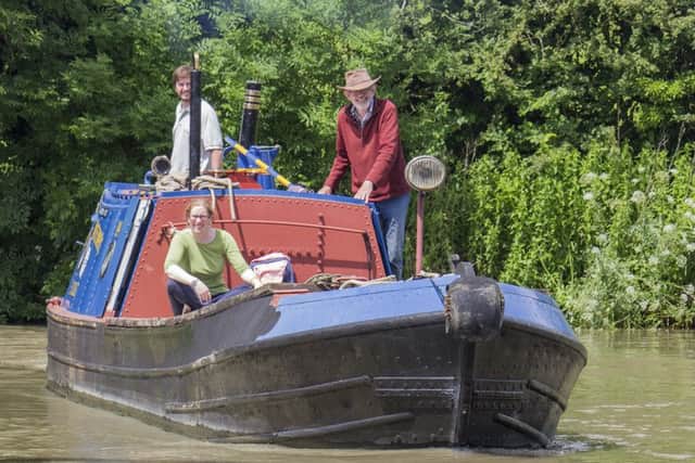 Historic boats steam around Braunston on Sunday during the boat parade. Photos by Michael Green