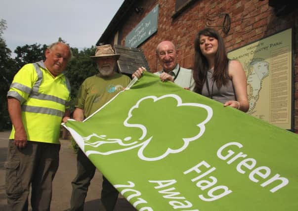 From left, Park Ranger Tony Newby, Dennis Cooper of The Friends of Daventry Country Park, Councillor Alan Hills and DDC Community Projects Officer Beth Brighton