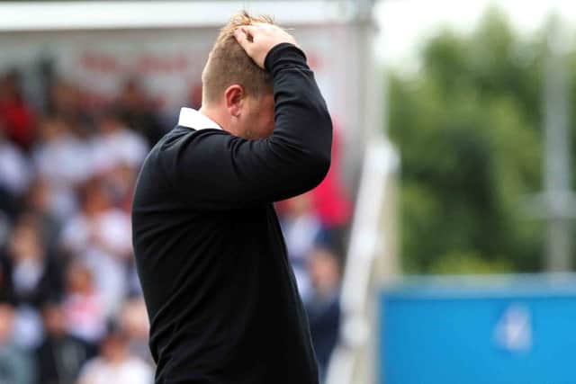 An exasperated Karl Robinson. Picture: Sharon Lucey