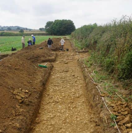 The main trench, showing the road surface running through at the bottom of this image