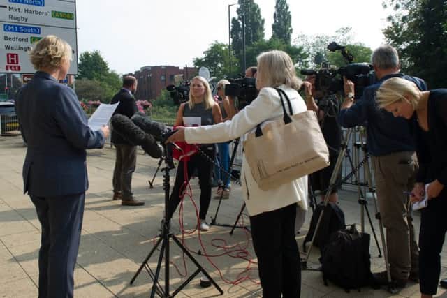Det Supt Jen Helm, Northamptonshire Police outside court on Thursday