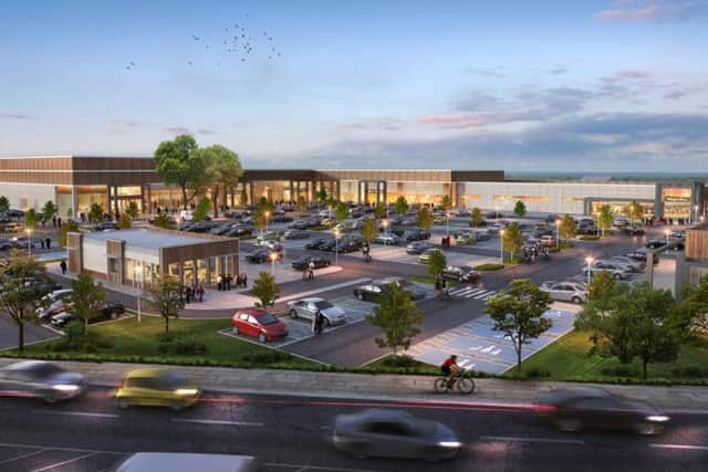 The latest image of the proposed retail development for the old outdoor pool site in Daventry