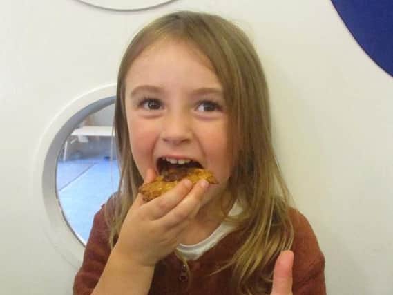 Children at Busy Bees in Daventry gave the biscuits a thumbs up