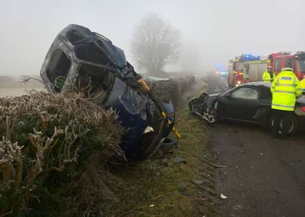 Two car crash on Oxhey Hill between Cropredy and Mollington NNL-170124-122110001