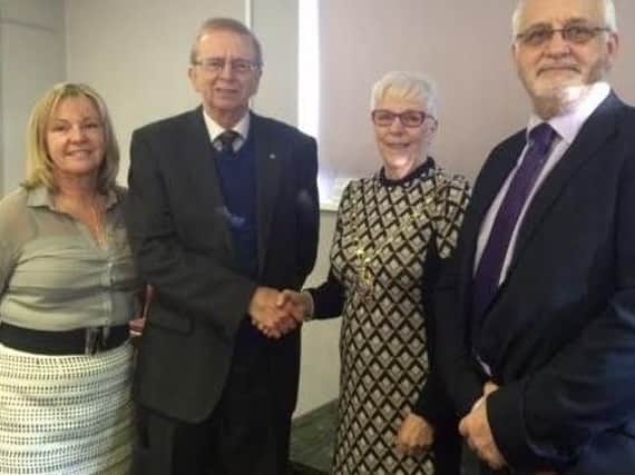 From left to right Town Clerk Deborah Jewell, John Donovan Chairof the Citizens Advice Trustee Board, Daventry Mayor Cllr Glenda Simmonds, and Dave Berry, Chief Officer Citizens Advice Daventry