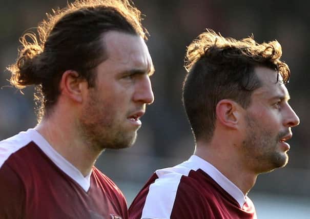 John-Joe O'Toole (left) and Marc Richards have scored 21 goals between them for the Cobblers this season. They are both out of contract in the summer
