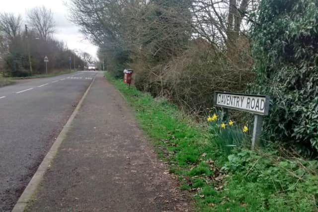 The spot on Daventry Road where the turtles were found on Thursday, March 16. Photo by RSPCA NNL-170323-131533001