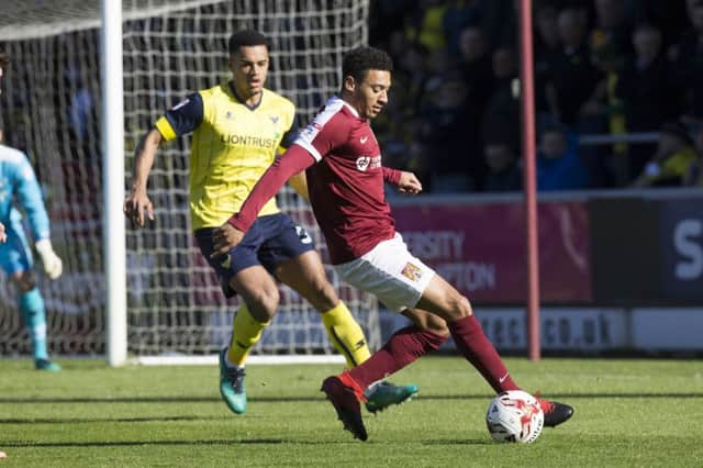 EYES ON THE BALL: Keshi Anderson in action for the Cobblers against Oxford on Saturday. Pictures: Kirsty Edmonds