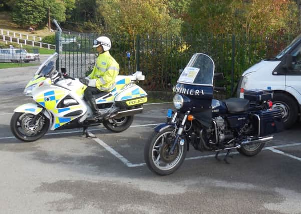UK spec Honda ST1300P and Italian Carabinieri Moto Guzzi 850T3PA, courtesy of Historic Police Motorcycle Group