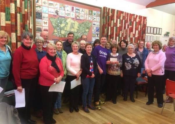 Andy Ibbott and members of the Whilton Warblers Community Choir