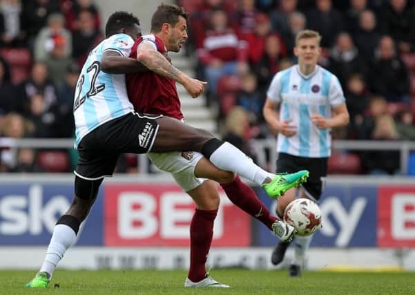 Marc Richards in action for the Cobblers during Monday's 1-1 draw with Shrewsbury Town