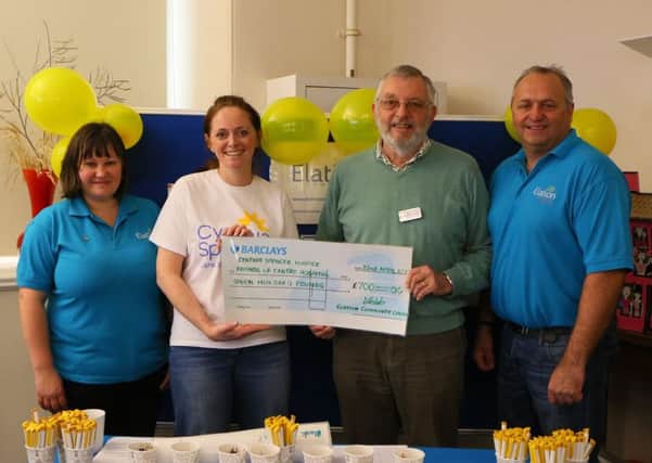 Chairman Tim Burditt and Vice Chairman Helen Babb presented Arthur Pritchett from Friends of Danetre and Louise Danielczuk from Cynthia Spencer Hospice with a cheque for Â£700.00