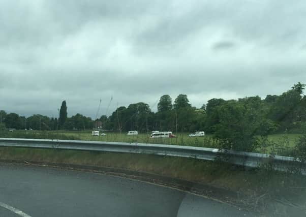 The Travellers were previously camped on Eastern Way playing field