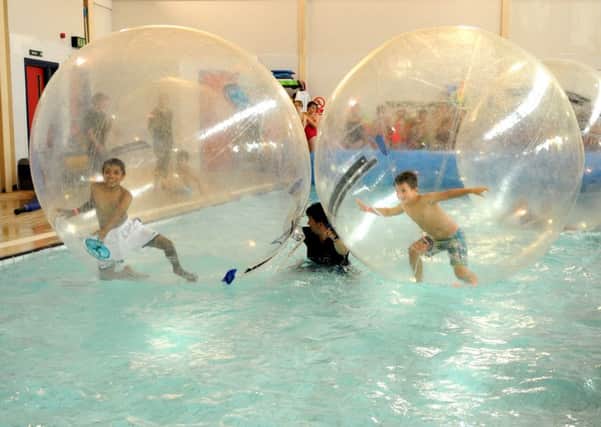 Water zorbing is one of the activities on offer