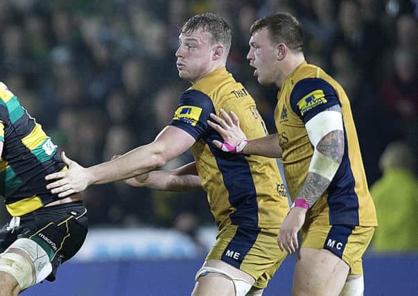 Mitch Eadie (centre) is ready to step up at Saints
