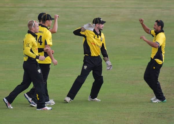 Action from Peterborough's abandoned T20 semi-final against Rushton on Sunday (Pictures; Dave Ikin)