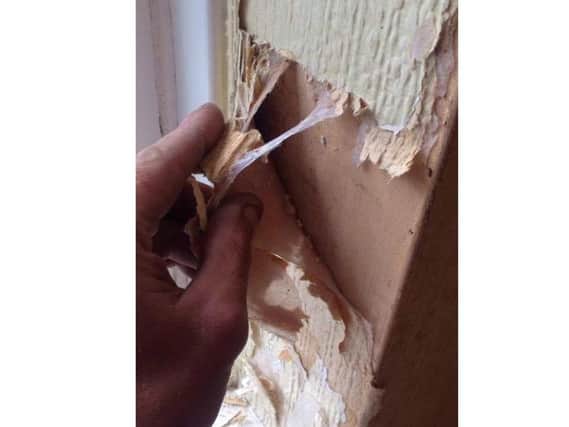 Mr Wimbush found plaster coming off the walls after he began redecorating.