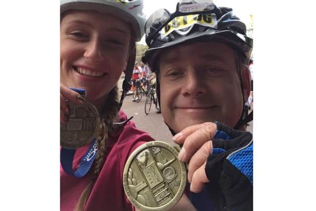 Lauren completed the 100-milePrudential RideLondon-Surrey along with her father.
