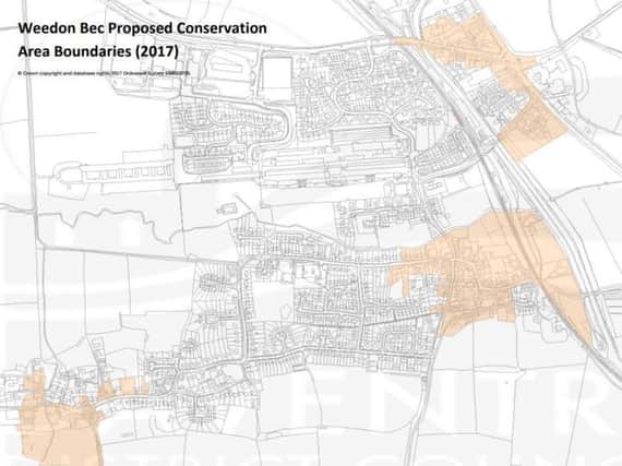 The proposed conservation area of Weedon Bec.