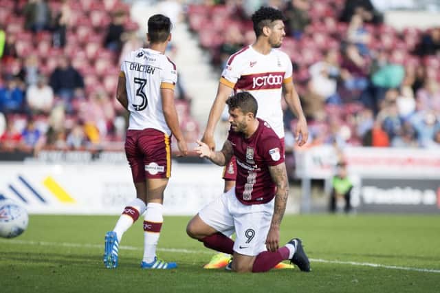 NOT TO BE: Marc Richards missed an injury-time chance to pinch a point for the Cobblers on Saturday. Pictures: Kirsty Edmonds