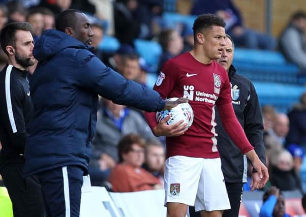 Cobblers boss Jimmy Floyd Hasselbaink was delighted with the performance of Shaun McWilliams on Saturday (Picture: Sharon Lucey)